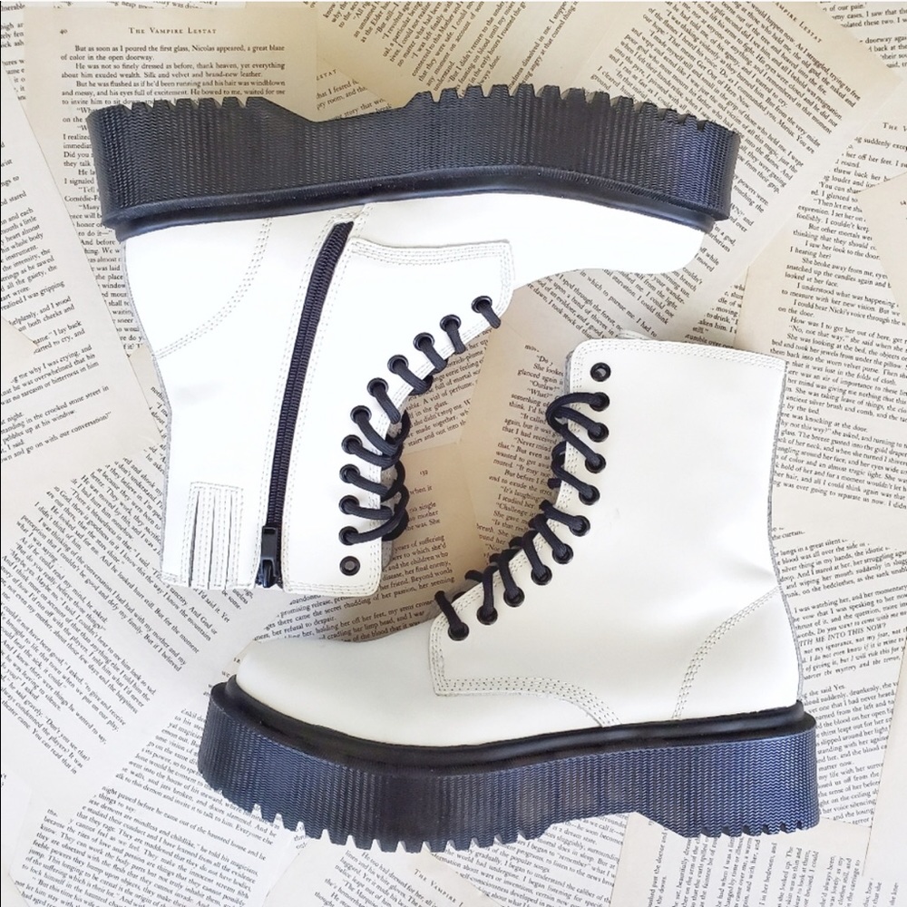 white combat boots!!!